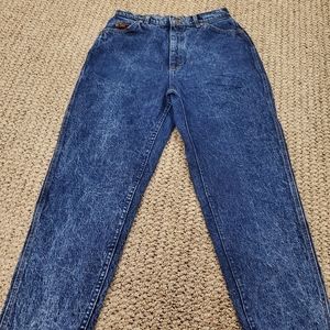 Vintage LEE Denim Blue Jeans size 14 Acid Wash 80's Retro USA Union Made